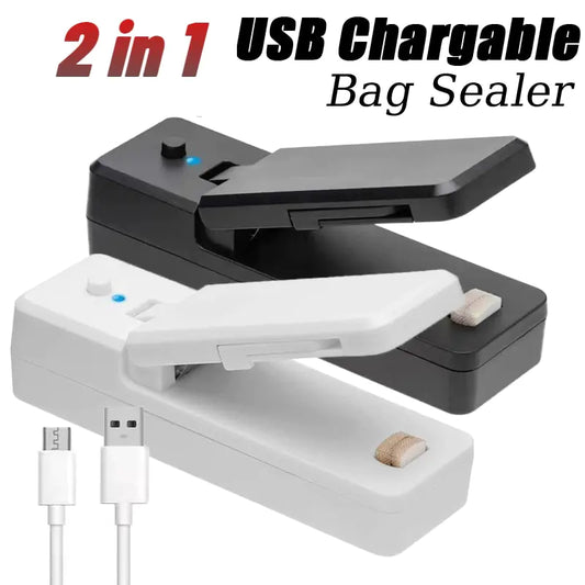 2 IN 1 USB Chargable Mini Bag Sealer